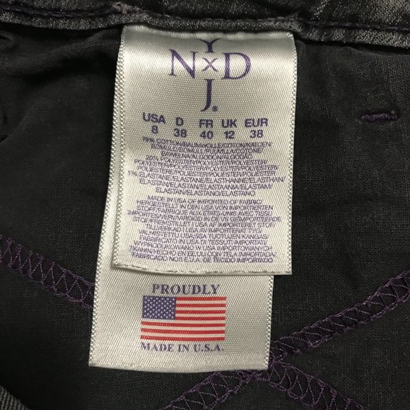 NYDJ Jeans Legging Jegging Moto Gray Stretchy Denim Zipper Pocket Size 8 - Picture 6 of 7